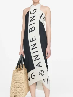 Anine Bing Sarong Praia Black/Cream^ Sjalar & Halsdukar