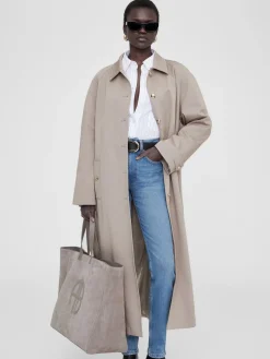 Anine Bing Totebag Rio Taupe Suede^ Axelremsväskor