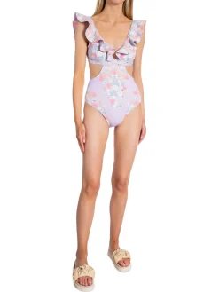 Malina By Baddrakt Delia Cut Out Frill Printed^ Badkläder