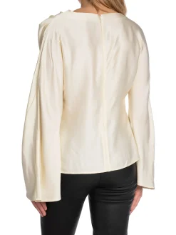 Malina By Blus Mackenzie Wide Sleeve Draped Vanilla^ Blusar