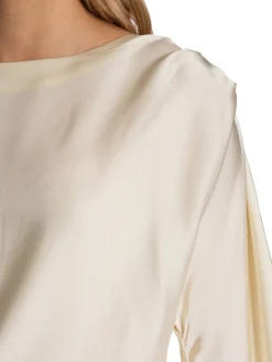 Malina By Blus Mackenzie Wide Sleeve Draped Vanilla^ Blusar