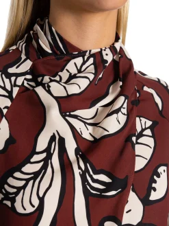 Malina By Blus Savannah Twisted Neck Detail Pencil Floral^ Blusar
