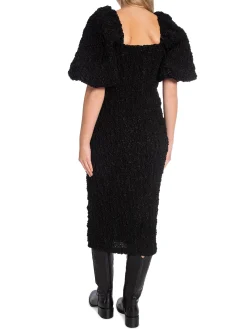 Malina By Klanning Carli Smocked Midi Black^ Klänningar