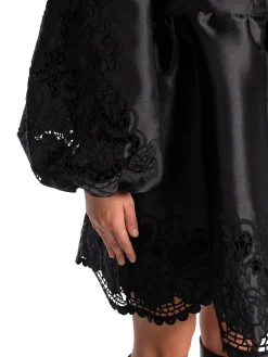 Malina By Klanning Molly Broderie Anglaise Scallop Hem Mini Black^ Klänningar