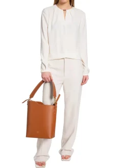 Calvin Klein Blus Metal Bar Long Sleeve Vanilla Ice^ Blusar