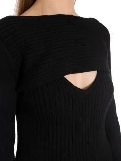 Calvin Klein Klanning Soft Wool Rib Layered Knit Black^ Klänningar