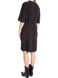 Calvin Klein Klanning Structure Twill Mini Shift Black^ Klänningar