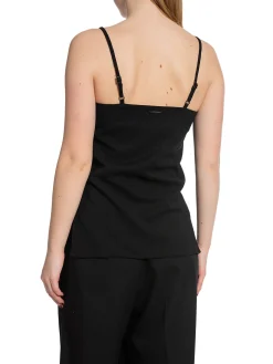 Calvin Klein Linne Crinkled Jersey Cami Black^ Linnen