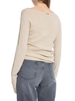 Calvin Klein Topp Crinkled Slash Neck Peyote^ Tröjor & Koftor