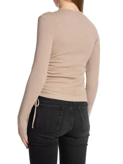 Calvin Klein Topp Modal Rib Gathered Neutral Taupe^ Toppar