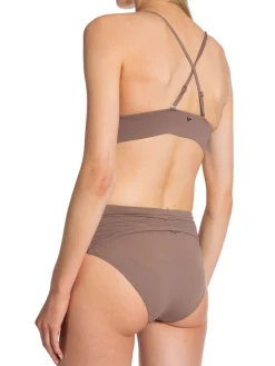 Casall Bikini Topp Triangle Cut-Out Dark Taupe^ Badkläder