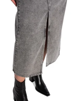 Co´couture Kjol Vik Asym Slit Mid Grey^ Kjolar