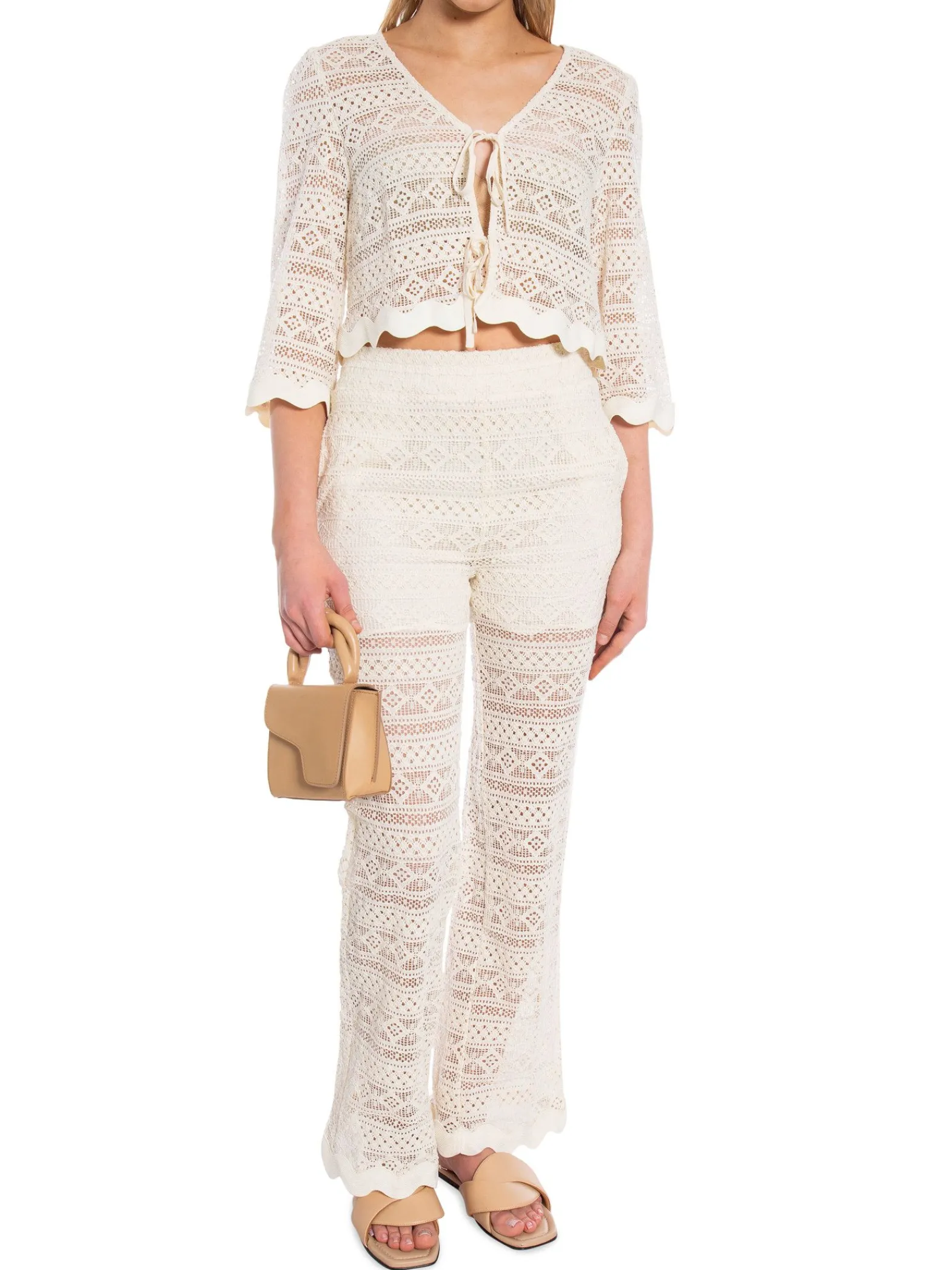 Co´couture Co'Couture Topp Lara Crochet Tie Off White^ Toppar