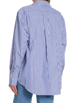 Dagmar Skjorta Asymmetric Shirt Deep Blue/White^ Skjortor