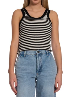 Dagmar Topp Ribbedblack White^ Toppar