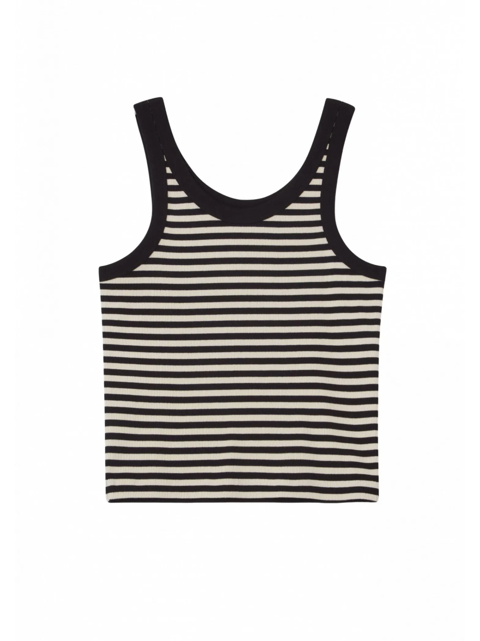 Dagmar Topp Ribbedblack White^ Toppar