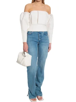 Dagmar Topp Sculpted Top White^ Toppar