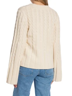 Dagmar Troja Faded Cable Knit Cream White^ Tröjor & Koftor
