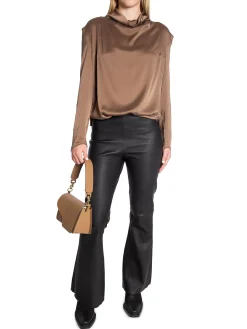 DANTE6 Blus Ipsum Silk Drapey Pure Taupe^ Blusar