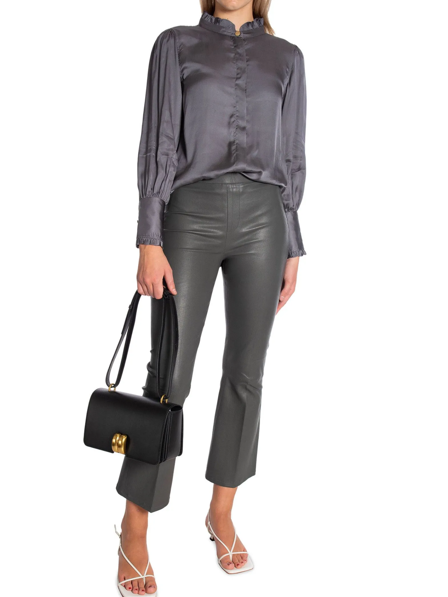 DANTE6 Skinnbyxa Tyson Crop Flare Urban Grey^ Byxor