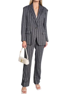 DAY Byxa Ally Cotton Blend Stripe Black^ Byxor