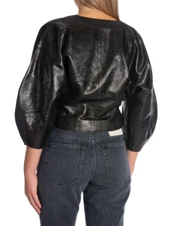 DAY Skinnblus Ellison Polished Leather Black^ Blusar
