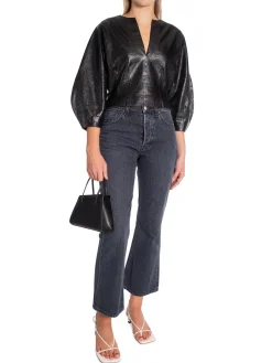 DAY Skinnblus Ellison Polished Leather Black^ Blusar