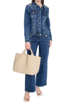 Denim Life Jeans Diamond Buttons Wire Leg F3781^ Jeans
