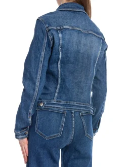 Denim Life Jeansjacka Fleur Diamond Strass F3705^ Jackor & Kappor
