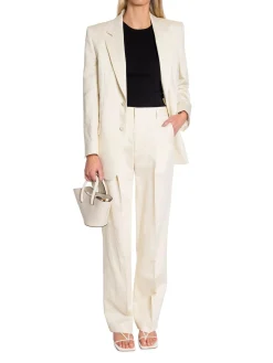 Filippa K Byxa Pleated Pinstripe Bone^ Byxor