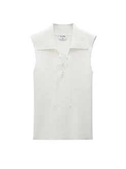 Filippa K Topp Laced Collar White^ Toppar