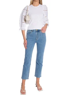 Filippa K Topp Puff Sleeve Rib White^ Toppar