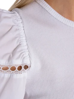 Filippa K Topp Puff Sleeve Rib White^ Toppar