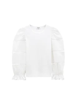 Filippa K Topp Puff Sleeve Rib White^ Toppar