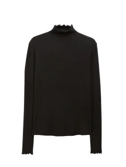 Filippa K Topp Sheer Wool Mock Black^ Tröjor & Koftor