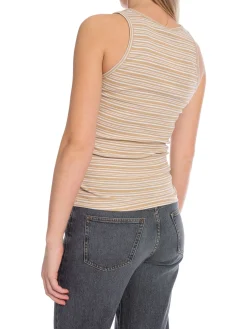 Filippa K Topp Striped Fine Rib Tank White^ Linnen