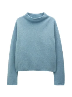 Filippa K Troja Mika Yak Funnelneck Blue Melange^ Tröjor & Koftor