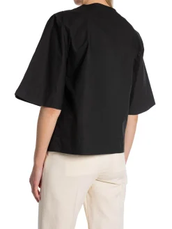 Ganni Blus Poplin Black^ Blusar