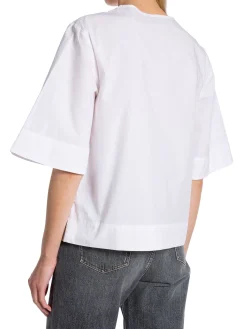 Ganni Blus Poplin Bright White^ Blusar