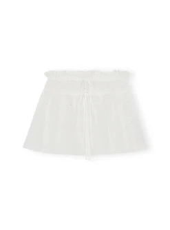 Ganni Kjol Light Broderie Anglaise Mini Bright White^ Kjolar