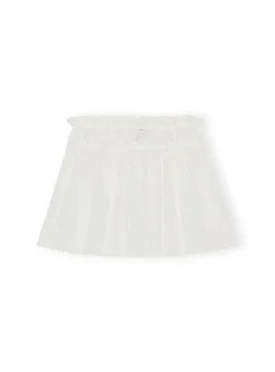 Ganni Kjol Light Broderie Anglaise Mini Bright White^ Kjolar