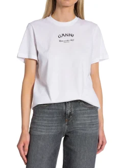 Ganni Topp Jersey Relaxed Bright White^ Toppar