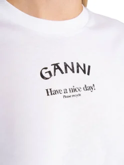 Ganni Topp Jersey Relaxed Bright White^ Toppar