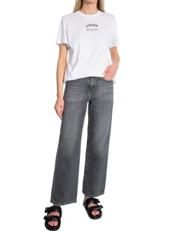 Ganni Topp Jersey Relaxed Bright White^ Toppar