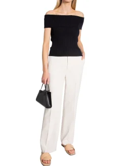 Ganni Topp Melange Knit Off Shoulder Black^ Toppar