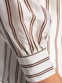 GANT Blus V-Neck Stripe Eggshell^ Blusar
