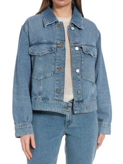 GANT Jacka Cropped Denim Mid Blue Broken In^ Jackor & Kappor