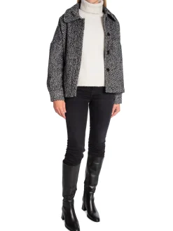 GANT Jacka Pattern Cropped Wool Charcoal Melange^ Jackor & Kappor