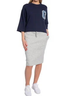 GANT Kjol Relaxed Midi Shield Light Grey Melange^ Kjolar