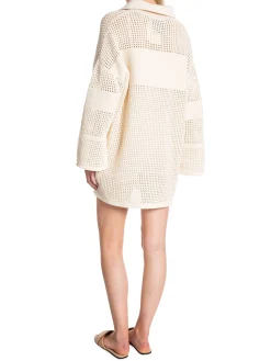 GANT Klanning Open Knit Rugger Cream^ Klänningar